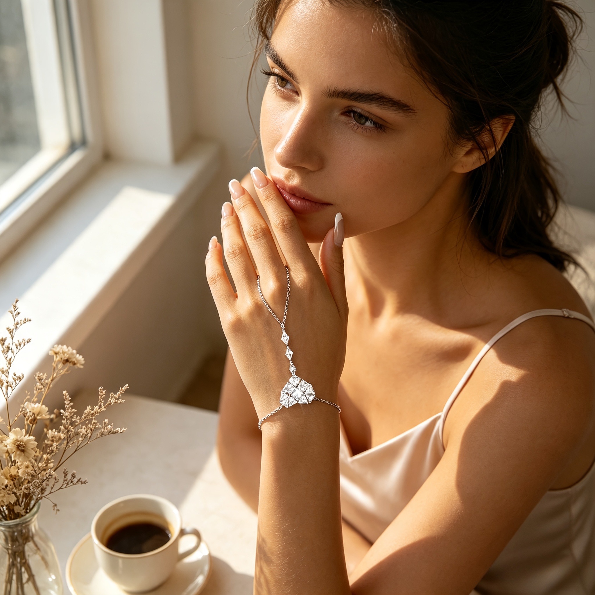 Luxurious Heart-shaped Mitten Bracelet for Women
